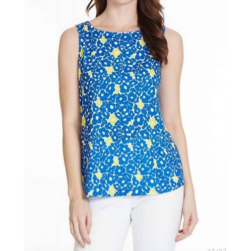 NEW MULTIPLES floral tank in blue